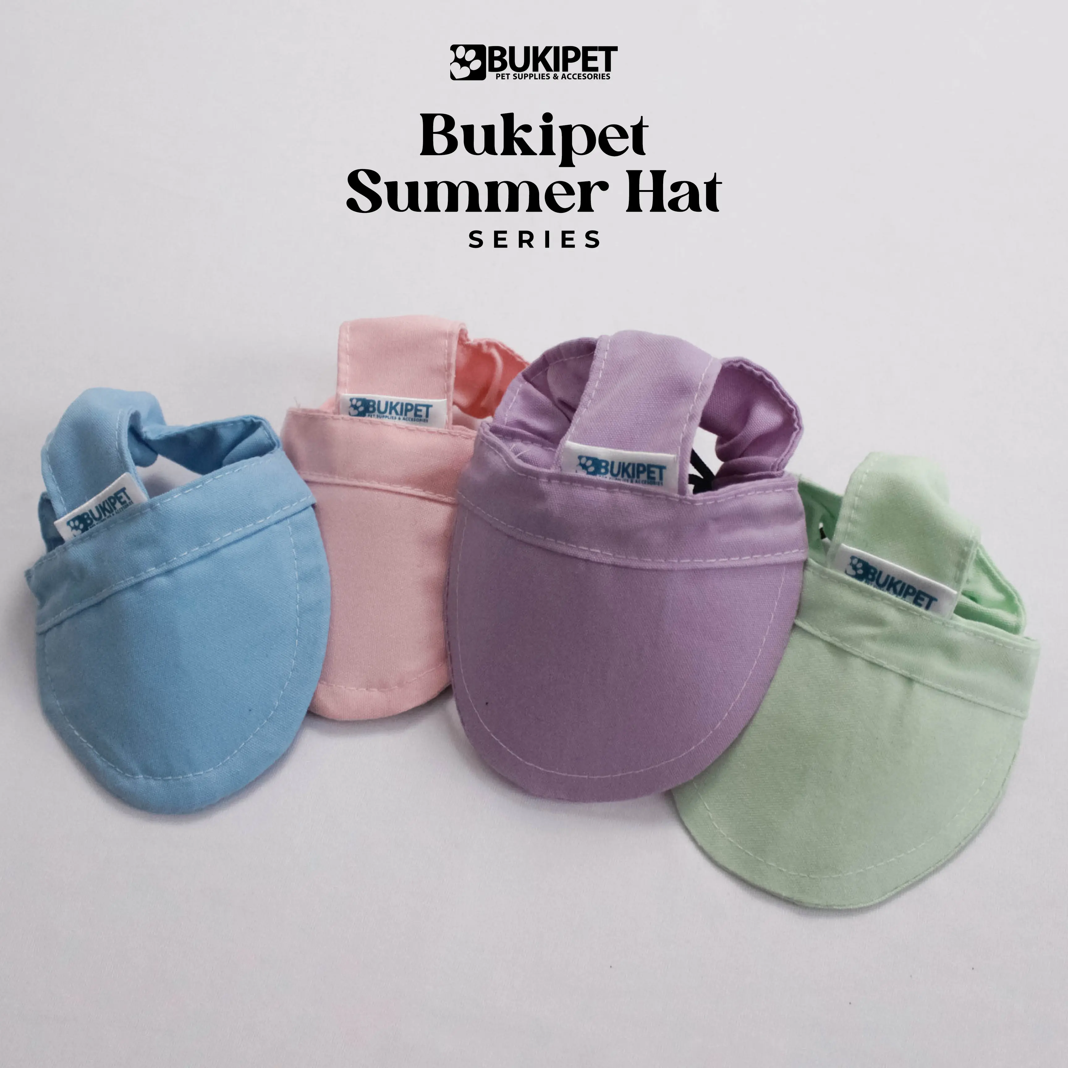 Topi Kucing dan Anjing Lucu Aksesoris Hewan Motif Pastel Bahan Canvas - BUKIPET SUMMER HAT