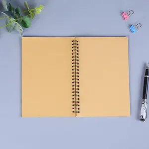 Stationery Sketchbook Spiral A6 Black Kraft Polos isi 100 Halaman Hvs / Brown Paper / Book Paper Cream / Buku Sketsa Spiral Buku Catatan Polos / Buku Sketsa Brown Polos / Drawing Book Spiral / Daily Sketcbook / Sketch Book Cover Kraft & Black 300gsm