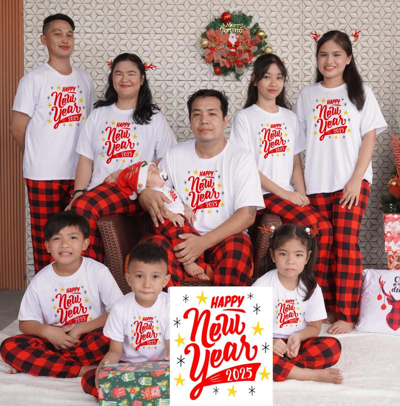Product Introduction of 2025 HAPPY NEW YEAR T-Shirt and Pajama Family Set - Infant to 5XL - Comfort, Comfy (SOLD PER SIZE) 24