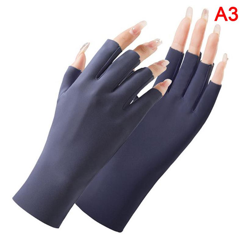 Product Introduction of Summer Ice Silk Half Fingers Gloves Women Breathable Thin Fingerless Gloves Outdoor Riding Driving Gloves Sunscreen Mittens 36