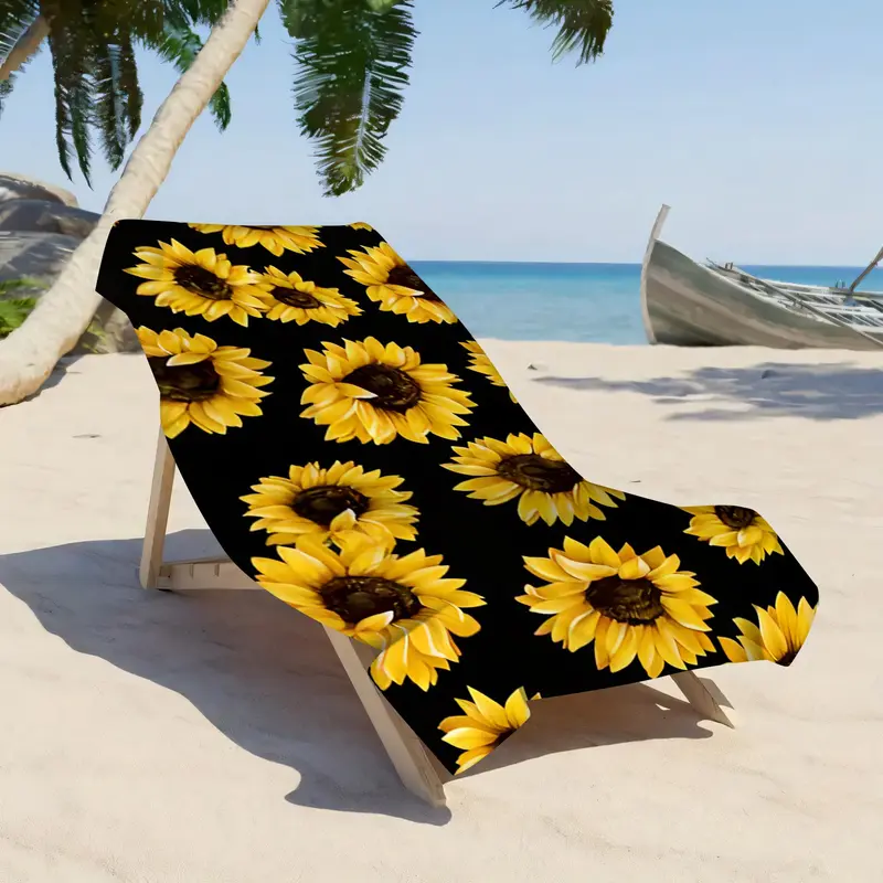 Sunflower Pattern Beach Towel, Quick Dry Lightweight Towel, Machine Washable Towel for Home, Outdoor Sports, Yoga, Travel, Bathroom, Pool, Camping, Picnic, Beach Days 8