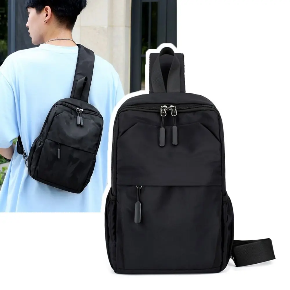 Minimalist Nylon Men's Chest Bag Waterproof Outdoor Sports Chest Bag Travel Large Capacity Sport Shoulder Bag Boys