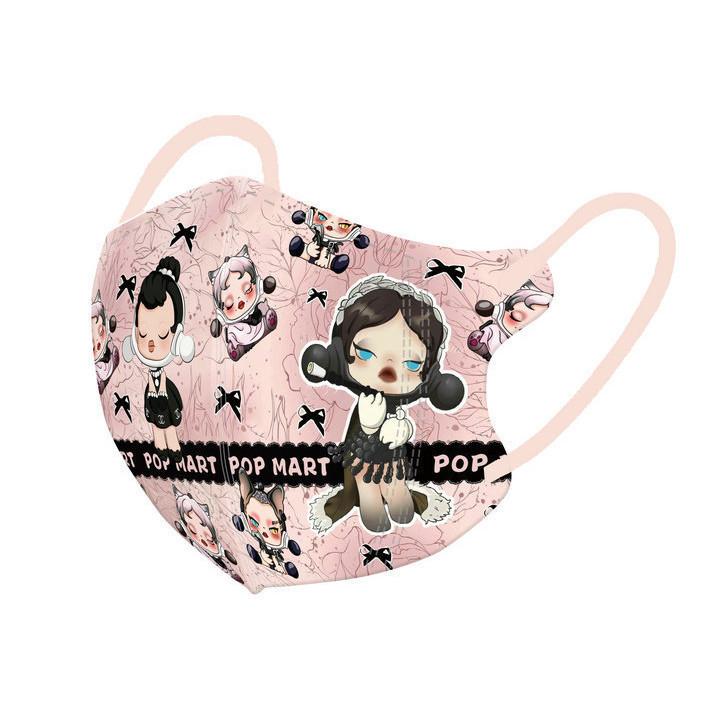 Product Introduction of POPMART MOLLY Girls Mask 3-12age Independent Packaging 50pcs 3D Kids Mask Cartoon Character Printed Mask 24