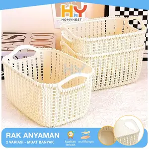HOMYNEST Organizer Multifungsi Serbaguna Keranjang Plastik Premium Bahan PP Tebal Kuat Wadah Aksesoris Kosmetik Make Up Berkualitas - Buah