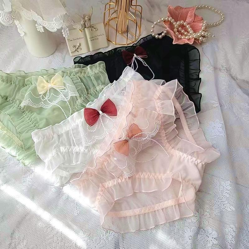 Product Introduction of Đồ Lót Nữ, Phong Cách Nhật Bản Dài Hạn, Lưới Tươi Mát Falbala, Thiết Kế Công Chúa Tam Giác, Có Nơ Dễ Thương 3