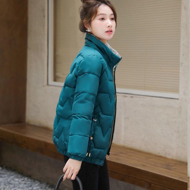 Cotton-padded Jacket Short Women's New Winter Large Size Fashion Stand-up Collar Warm Loose Jackets 5