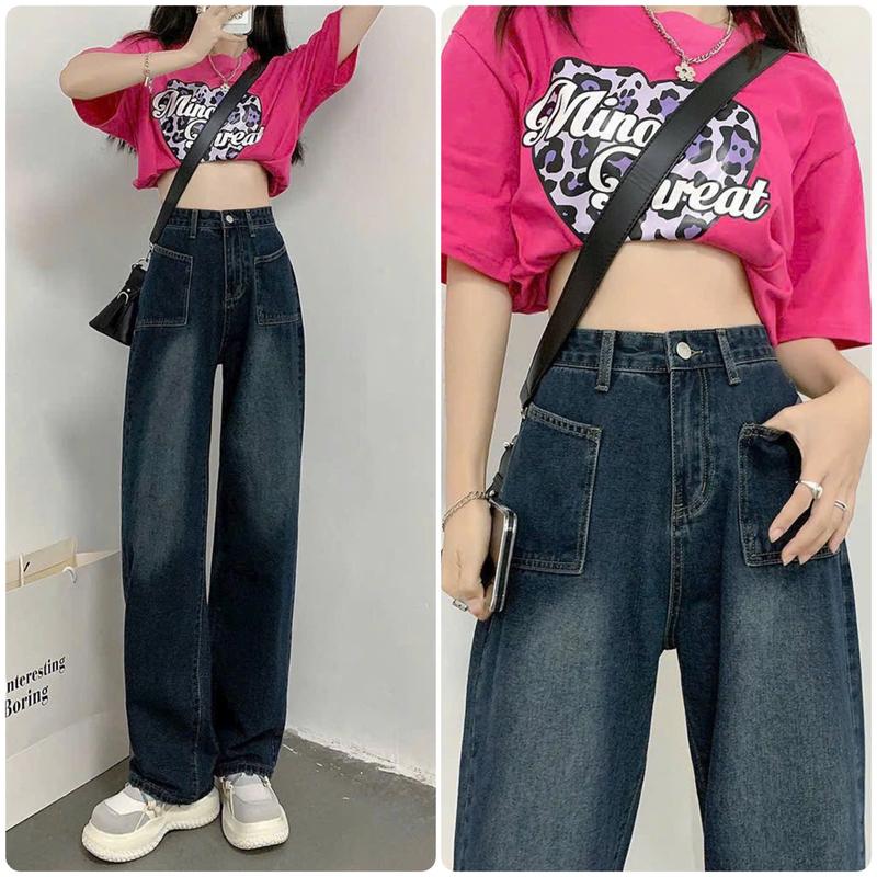 [M3704] Quần Bò Suông 2 Túi Phong Cách Nữ Rẻ Đẹp Tiqi.jean1988 Pants Women