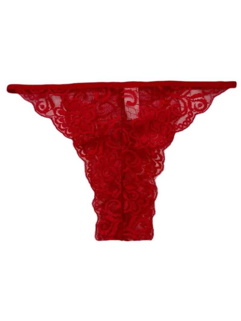 Product Introduction of Men's Floral Lace Sheer Sexy Thong, Breathable Comfortable Scallop Trim Underwear for Daily Wear, Men's Underwear for All Seasons 13