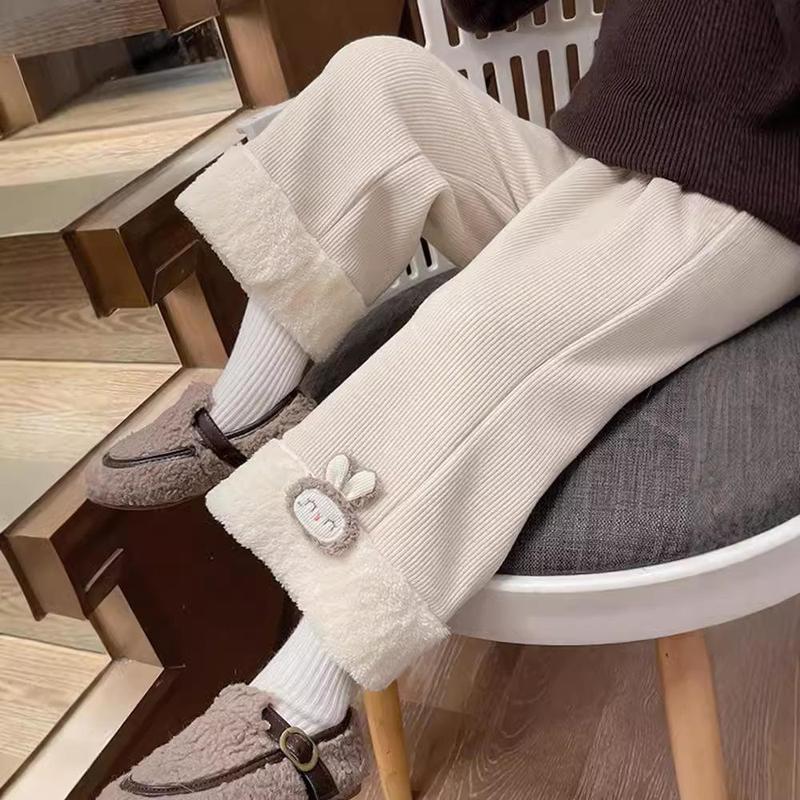  Quần mùa đông cho bé gái quần dày dặn lót nhung thu đông giữ ấm quần legging bé gái chống gió quần ống rộng suông cho bé quần  suông quần  suông 