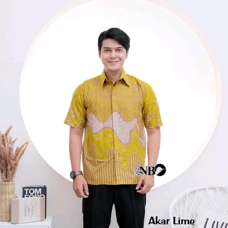 LAKUNA BATIK Baju batik pria dewasa modern baju batik cowok lengan pendek bahan Katun Nyaman Hem 3