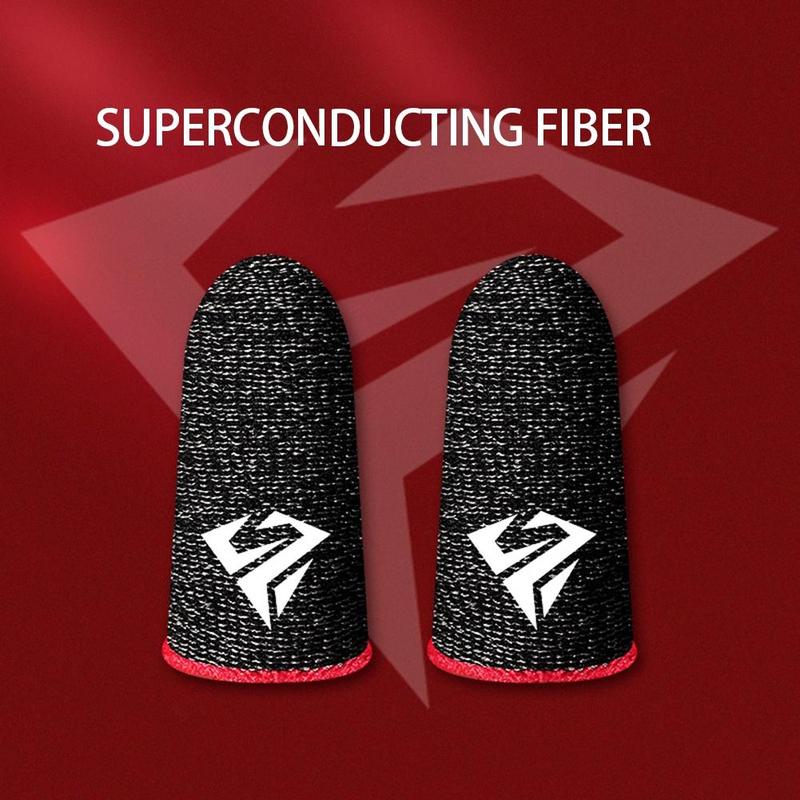 Breathable Gaming Finger Sleeve, 1 Pair Anti-sweat & Anti-slip Fingertip Cover, Universal Thumb Gloves for Mobile Game, Smartphone Gaming Accessories, Thumb Grip, Black 2