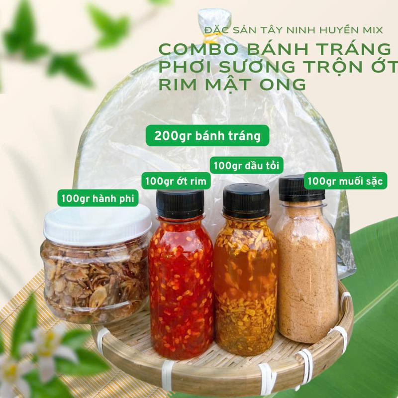 (STO) SET bánh tráng phơi sương trộn ớt rim đầu tỏi hành phi muối sặc Tây Ninh