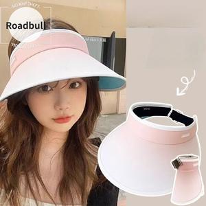 ROADBULL夏用のつばの広い帽子,女性のひどい日焼けけけ止まりまりめ帽子,春と秋の日よけ帽子,新しいしいしいファッショナブルな韓国風デザイン,大きいきいきな頭囲の方向け.