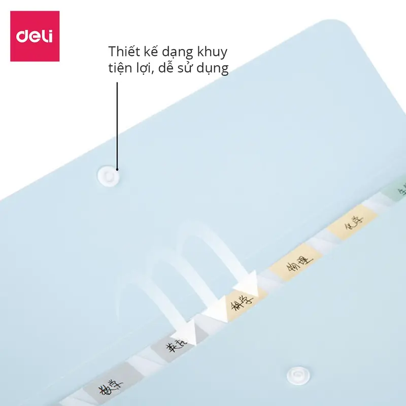 Túi Đựng Tài Liệu 8 Ngăn A4 Deli File Cặp Tệp Đựng Tài Liệu Chia Nhiều Ngăn Bìa Hồ Sợ Nhựa Cứng Chứng Từ Giấy Tờ 7