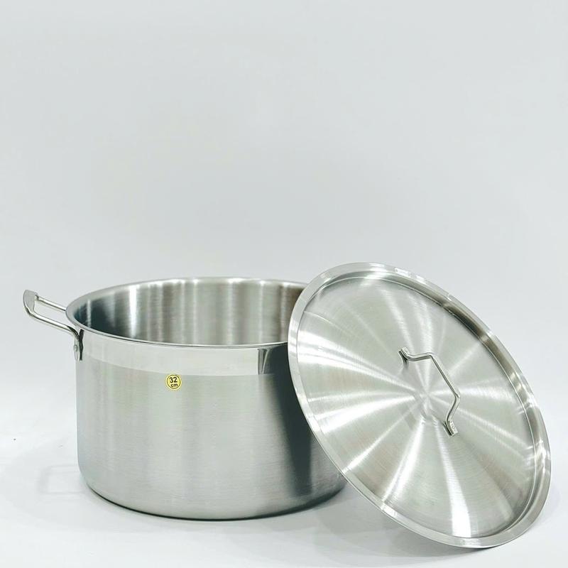 Nồi luộc gà inox 430, size 32cm, dày 6 zem, dùng cho mọi loại bếp, không rỉ sét, không ra ten, quay tán chắc chắn