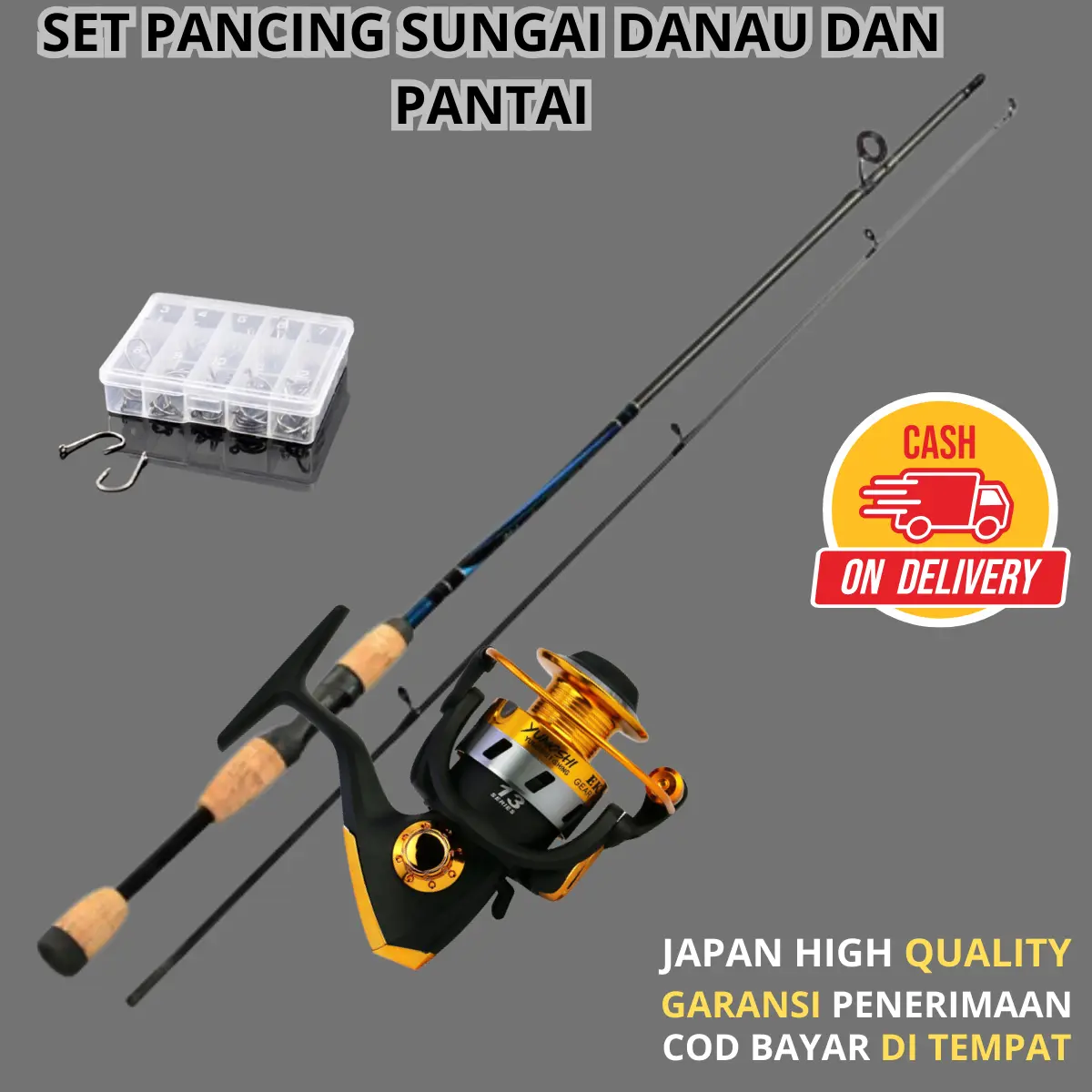 COD 1 Set Rel Pancing Joran Dan Reel EK3000 Kolam Sungai Pinggir Laut