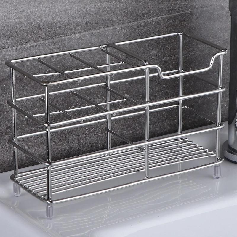 Stainless Steel Toothbrush Holder, 1 Count Multi-functional Toothbrush & Toothpaste Holder, Bathroom Storage Rack for Toilet, Bathroom Supplies 6