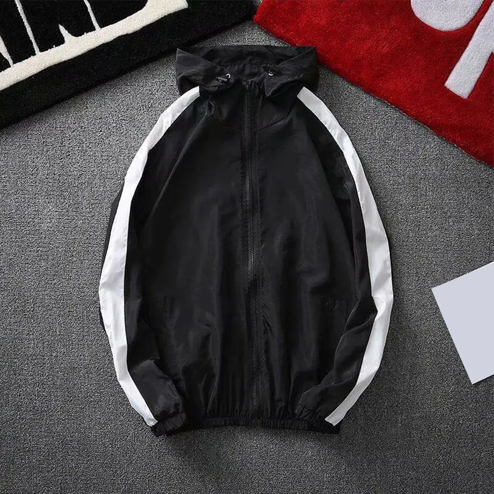 Men Breathable Sun Protection Hooded Jacket Coat Windbreaker Outwear Thin