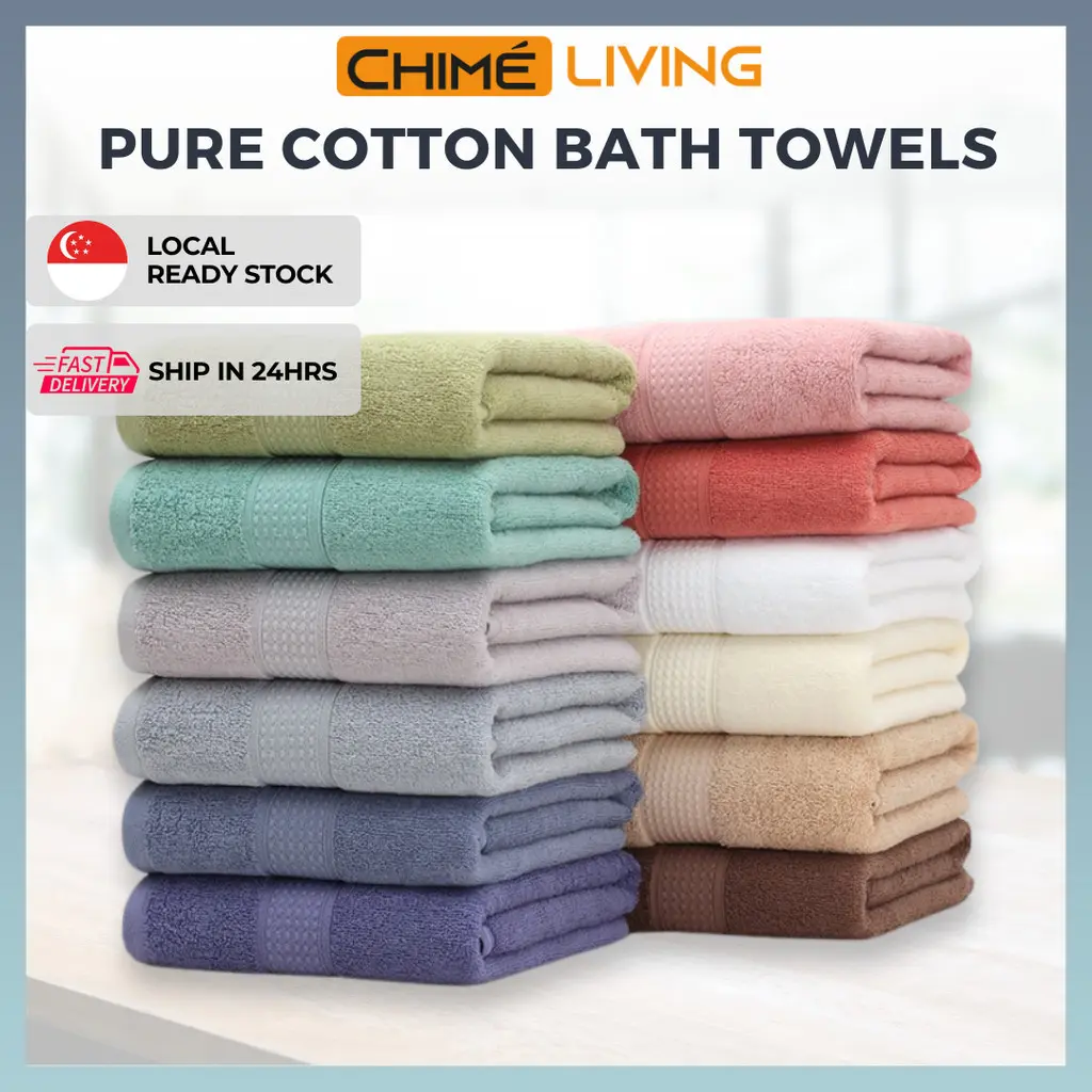 Hotel bath towels, 100% pure cotton, premium soft towels with high absorbency. Made in Japan. Suitable for gym, spa, home yoga, and camping.