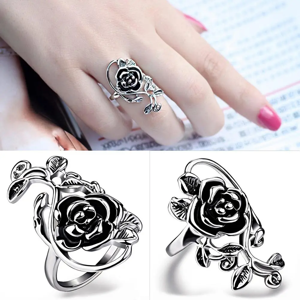 Nhẫn Ngón Tay, Dây Leo Hoa Hồng Gothic Cho Nữ, Chất Liệu Hợp Kim Và Men, Quà Tặng Trang Sức Hóa Trang, ikmjhye