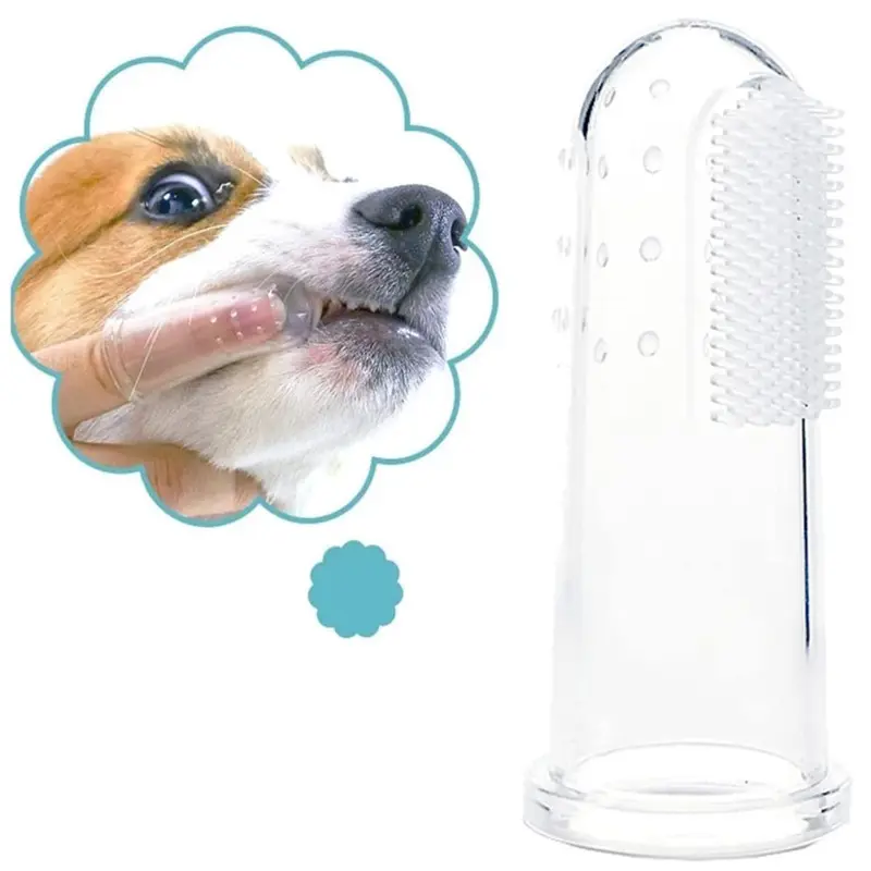Super Soft Pet Finger Toothbrush Teddy Dog Brush Bad Breath Tartar Teeth Care Tool Dog Cat Cleaning Silicagel Pet Supplies