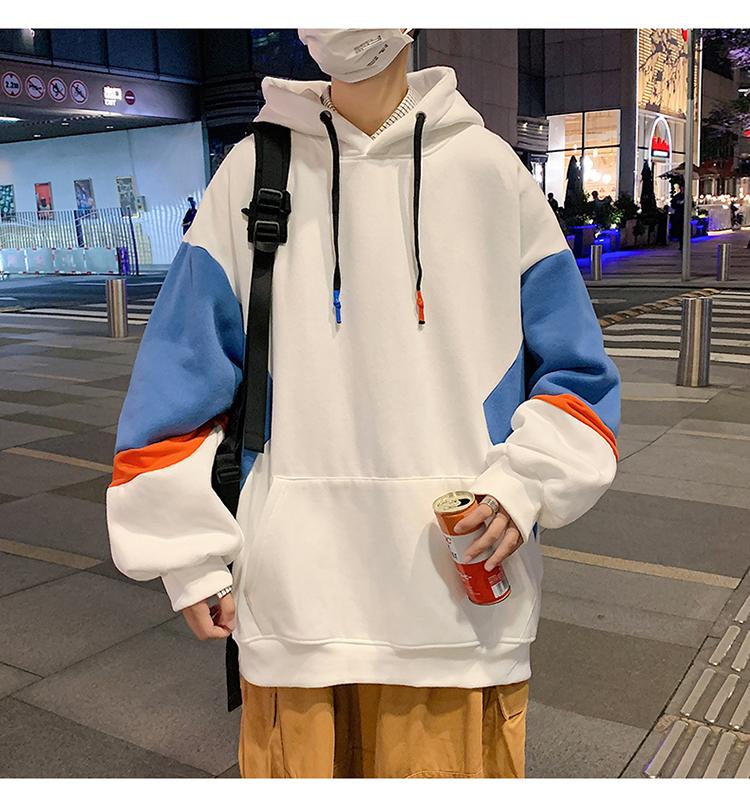 Product Introduction of Áo Hoodie Nam, Dáng Rộng, Hợp Xu hướng, Dành Cho Thanh Thiếu Niên Và Học Sinh, Màu Tương Phản, Áo Áo Chui Đầu Dài Tay, Thích Hợp Cho Các Cặp Đôi, Áo Len 4