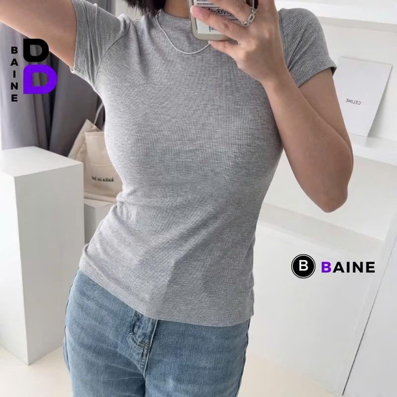 [ Siêu rẻ] Áo thun trơn form ÔM babytee đủ màu basic chất liệu thun con giãn 4 chiều fit dáng siêu đẹp 5