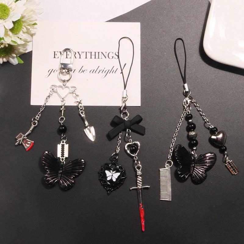 Tali Telefon Rama-rama, Fesyen, Warna Hitam, Pesona Gaya Gothic ...