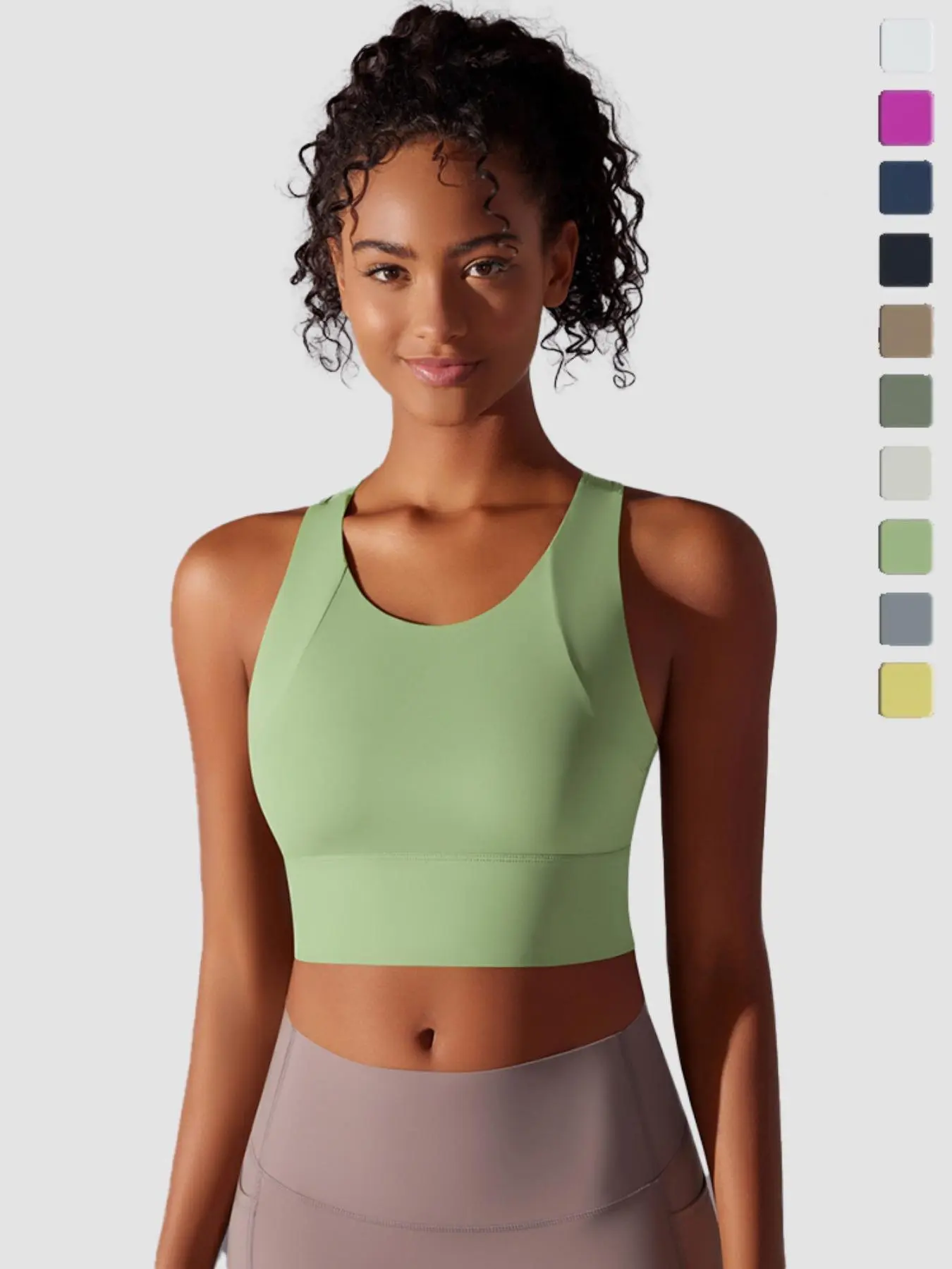 Women's Solid Color Sports Bra, Breathable Comfortable High Stretch Yoga Bra, Ladies Sportswear for Indoor Outdoor Wear, Gymclothes
