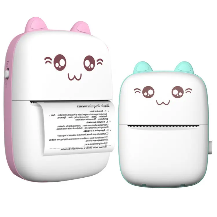 Durable Ink-free Printing Mini Printer, 1 Set Portable Thermal Printer with 5 Rolls Thermal Printing Paper & 5 Rolls Self-adhesive Printing Paper, Birthday Gifts
