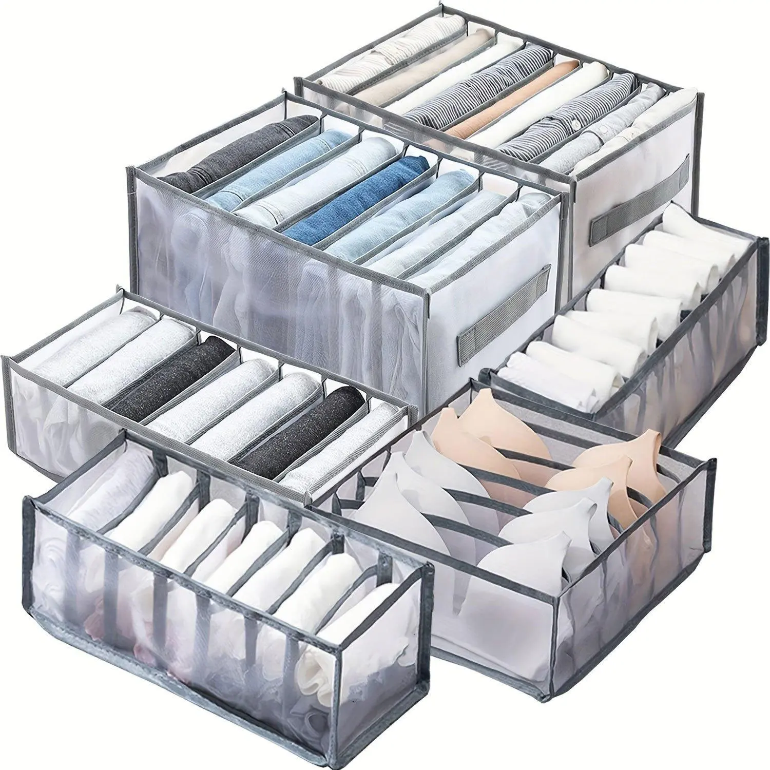Underwear Storage Box, 1 Count Multi Grid Socks Storage Organizer, Drawer Divider Organizer, Clothes Organizer for Home Bedroom