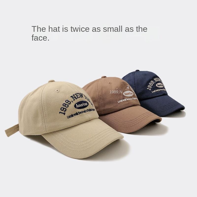 Korean Retro Baseball Cap for Men & Women - Autumn & Winter Versatile Street Style with "1989" Letter Embroidery, Duckbill Hat for Summer, Couple's Design 1