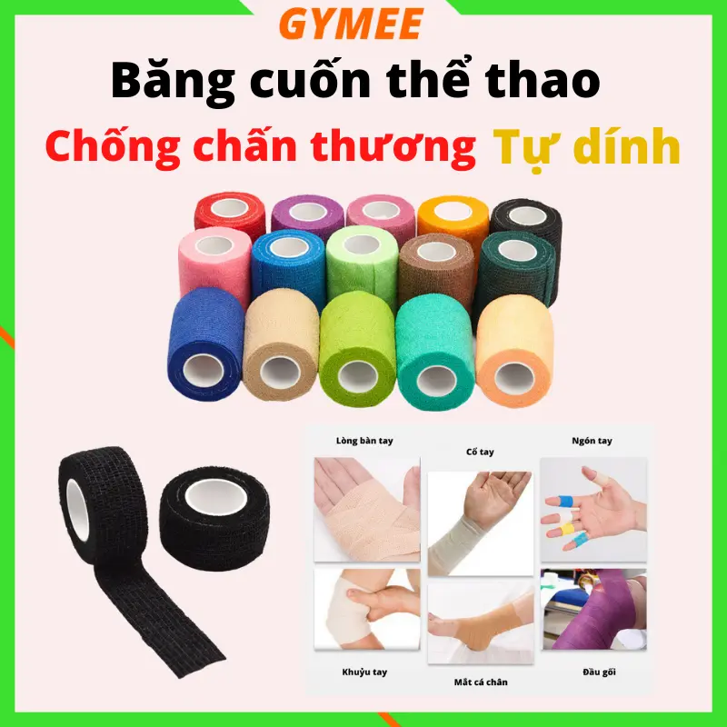 Băng keo thể thao đá bóng, băng quấn chân cao su non chống chấn thương bangkeothethao