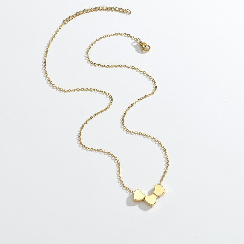 Vòng Cổ Trái Tim, Chất Liệu Thép Không Gỉ, Mạ Vàng 18K, Dành Cho Nữ, Thiết Kế Độc Đáo Phong Cách Đơn Giản, Dễ Phối Đồ, Phụ Kiện Dây Chuyền Xương Đòn Sản Phẩm Mới 3