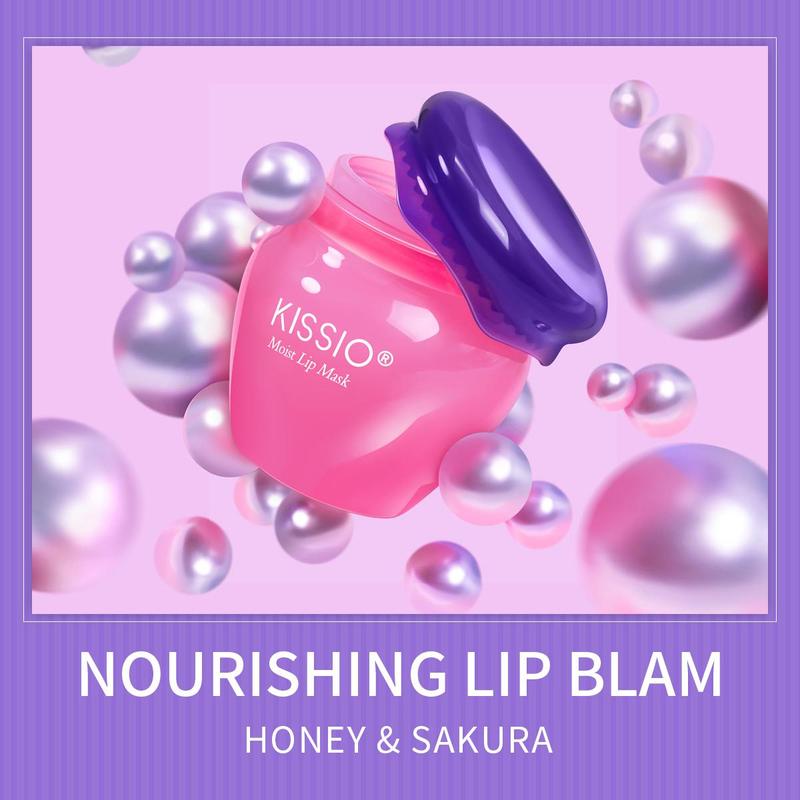 Cherry Blossom & Honey Extract Lip Mask, Day & Night Use Moisturizer Set, Moisturizing Skincare Balm 2