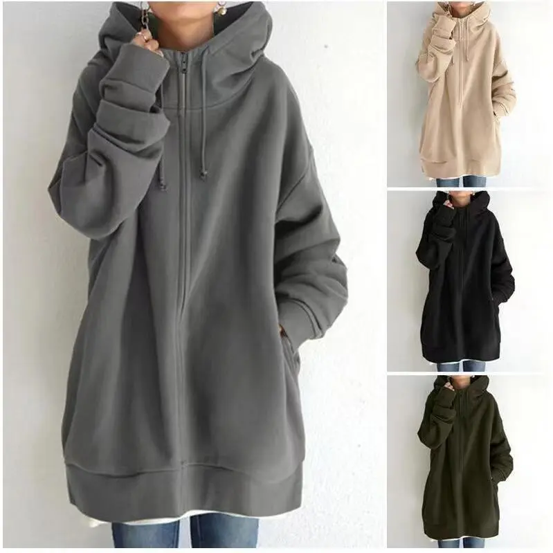Autumn Winter Lazy Style Hooded Sweatshirt for Women 2025 New Korean Version Cardigan Casual Loose Sports Jacket Trend