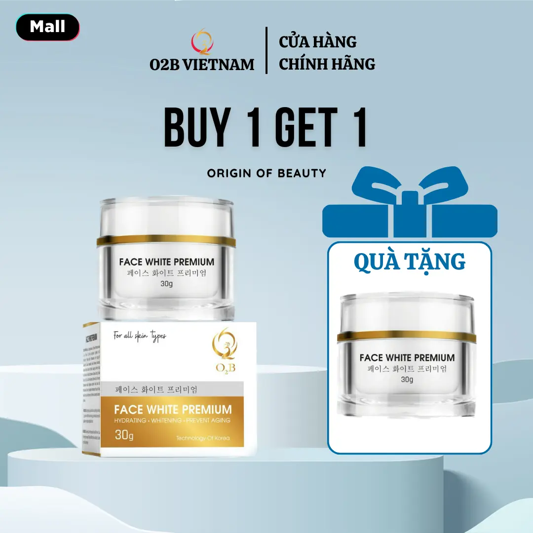 [C] E04_COMBO 2 HỘP KEM FACE O2B WHITE PREMIUM (MUA 1 TẶNG 1) - Làm Đẹp Da - Skincare - Dưỡng ẩm da mặt