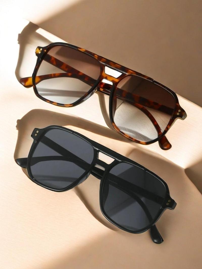Product Introduction of Unisex Fashionable Tortoiseshell Print Sunglasses, Trendy Casual Sunglasses for Everyday Use, Fashion Accessories for Outdoor Activities 5