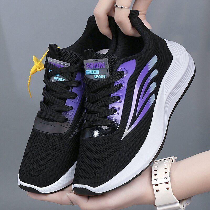 Giày Chạy Bộ Nữ, Nhẹ, Hàng Mới Về, Siêu Nhẹ, Lưới Flyknit Siêu Mềm, Đế Chống Trượt, Chống Mài Mòn, Thích Hợp Sử Dụng Hàng Ngày Và Vận Chuyển Ngoài Trời 2