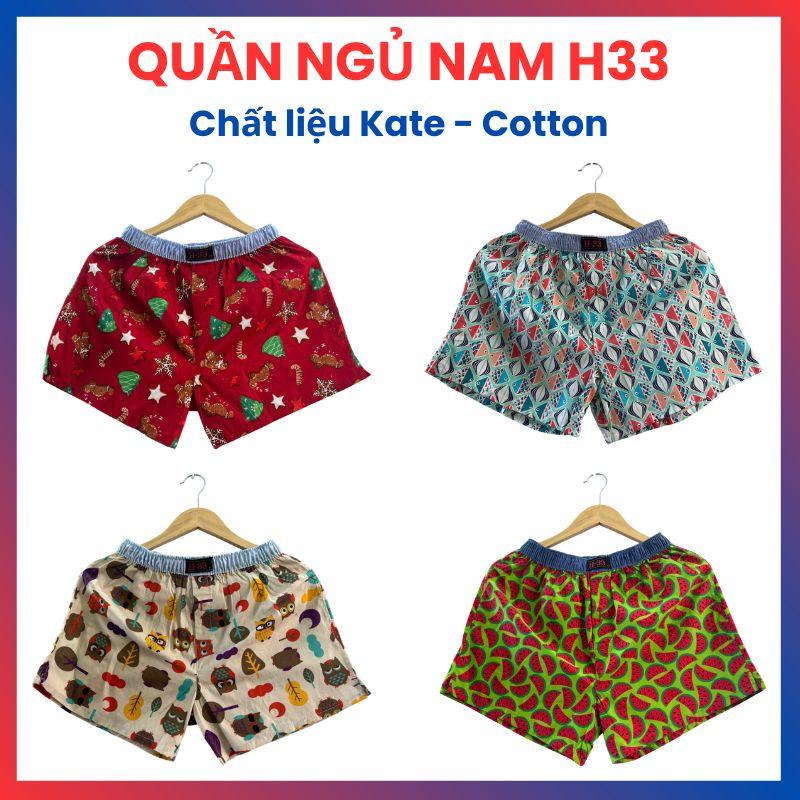 Quần ngủ nam H33 họa tiết sáng tối dễ thương chất liệu Kate Cotton thoải mái hàng Tốt Loại 1