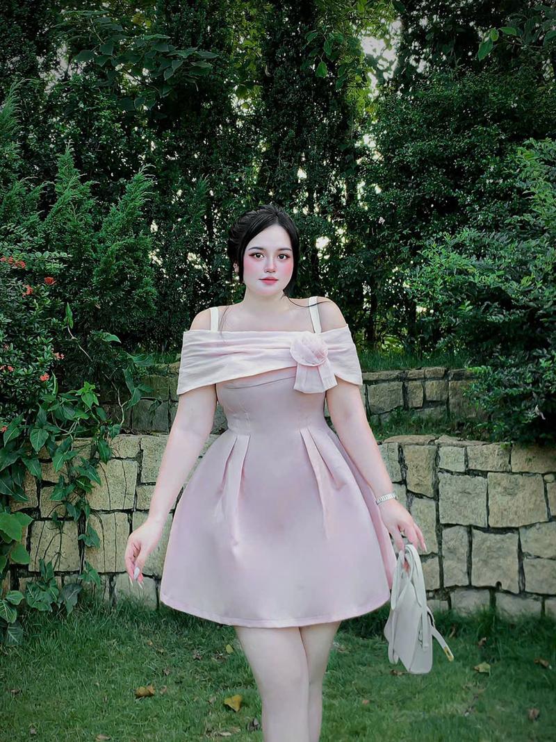 Product Introduction of ĐẦM ĐI TIỆC TAFTA TRỄ VAI KẾT HOA BIGSIZE 55KG - 90KG [ D002 ] Nữ Voan Women Dress 8
