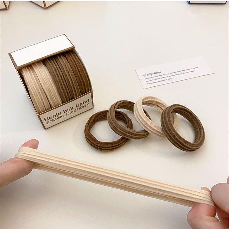 Product Introduction of High Elastic Durable Hair Band Internet Celebrity Simple Graceful Black Headband Hair Elastic Band High Ponytail Hair String 5