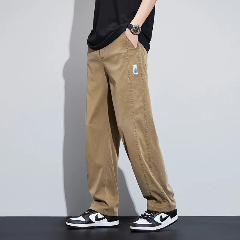 LAOYECHE New Casual Pants Men's Summer Simplicity Solid Color Commute Suit Pants Spring and Autumn Stretch All-Matching Trendy Men's Pants