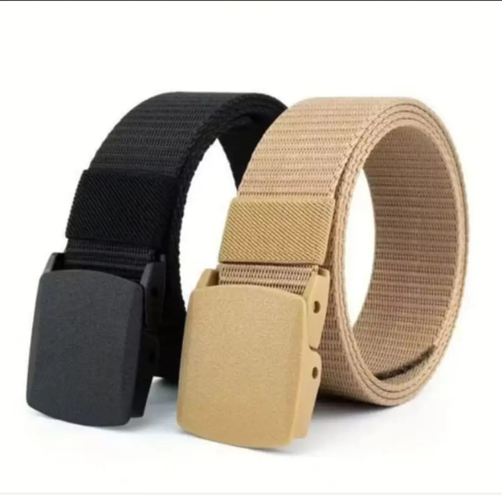 Bulsbens Sabuk Tali Ikat Pinggang Anti Metal Detector Dan X-Ray / Ikat Pinggang Pria Nylon Kanvas