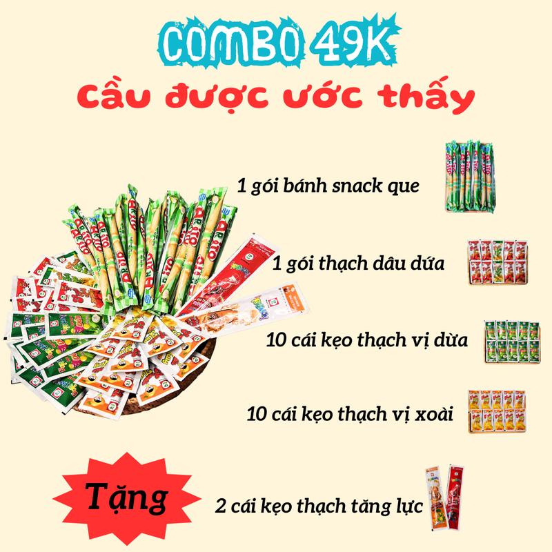 Product Introduction of Combo CẦU ĐƯỢC ƯỚC THẤY 0,7kg thạch, kẹo tổng hợp hoa quả, trái cây ăn zai zòn siêu cuốn. Chi tiết xem trong ảnh Ăn Vặt Snack 6