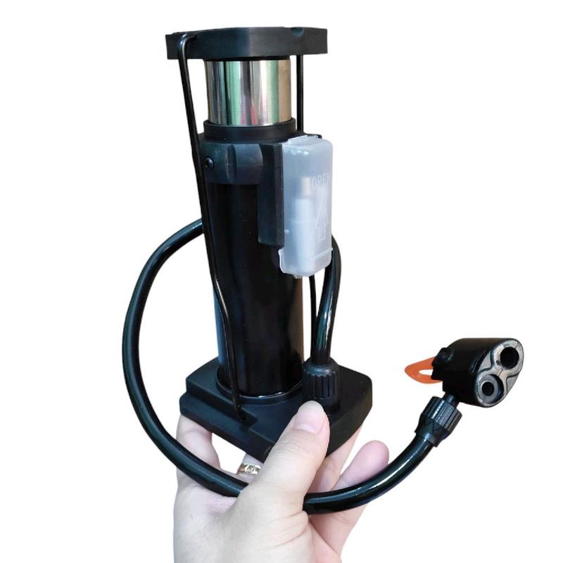  Bơm Đạp Chân Mini Nhỏ Gọn Bơm Xe Đạp Xe Máy Đầu Van Đa Năng 