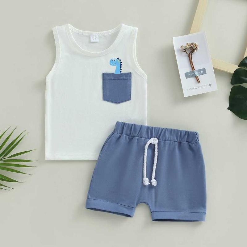 SINGLET SETELAN BAJU BAYI DINOSAURUS KANTONG CILUKBA 0