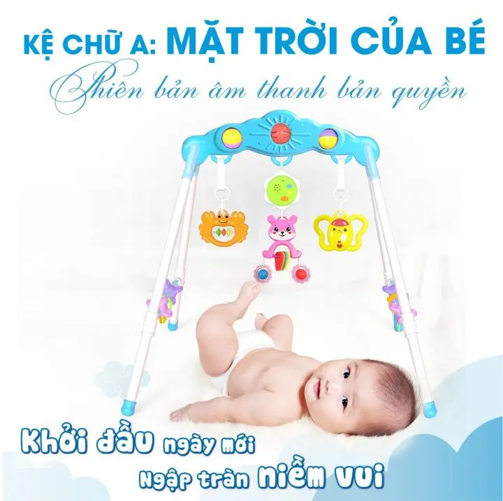 Kệ Chữ A Mặt Trời Của Bé Phiên Bản Có Nhạc Ru Cao Cấp, Đồ Cho Bé Sơ Sinh Chính Hãng AN Toàn 0