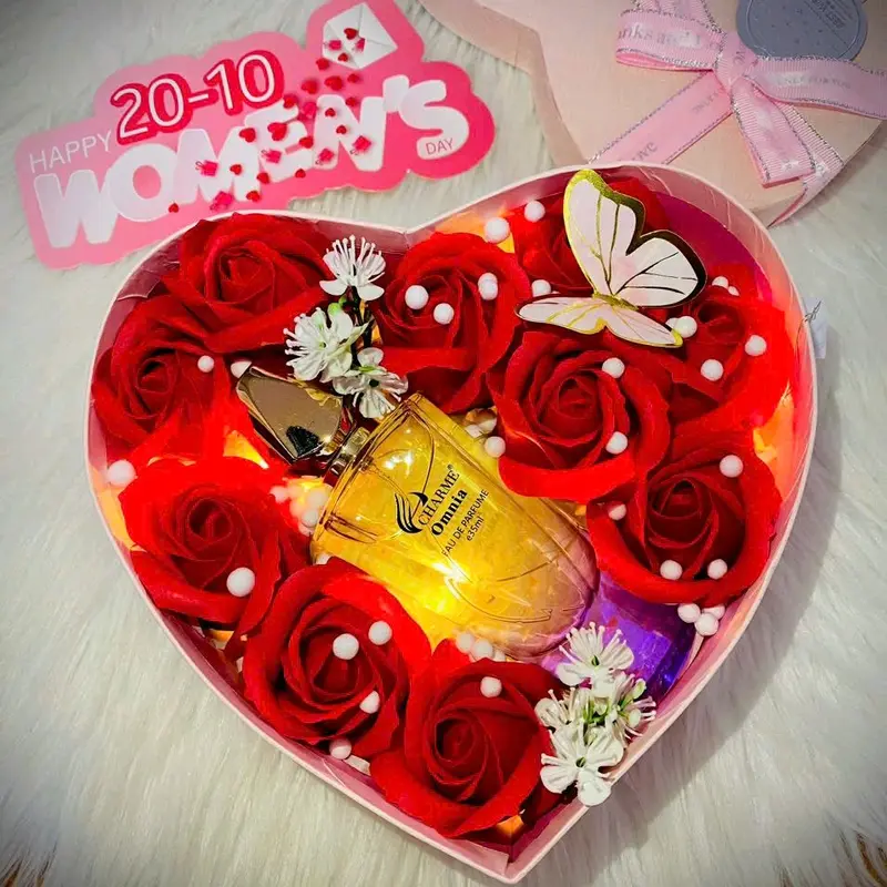 Hộp Quà tặng bạn gái 14/2 Valentine Nước Hoa lưu hương dai 8-36h, Son môi và các phụ kiện khác 4