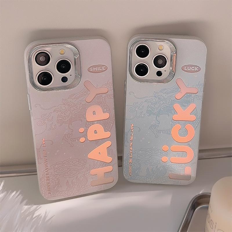 Product Introduction of Couple Laser Dragon Pattern English for 14promax Phone Case Iphone16 Electroplating Protector Cover Protector Cover Casing Shockproof Protective 10